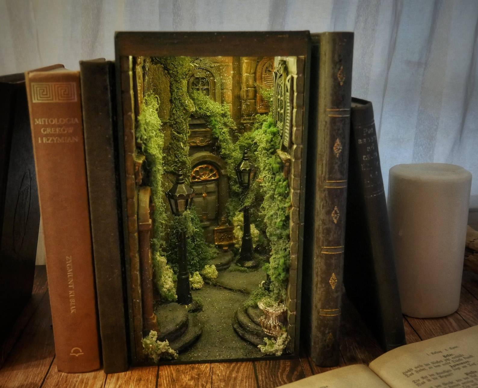 Library Book Nook, Book Shelf Insert, Booknook, Magic Diorama