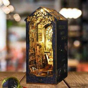 Dark Night Artist Alley Book Nook With a Mirror,old Tenement Houses Booknook,bookshelf  Insert Decor With Light,finished Diorama 